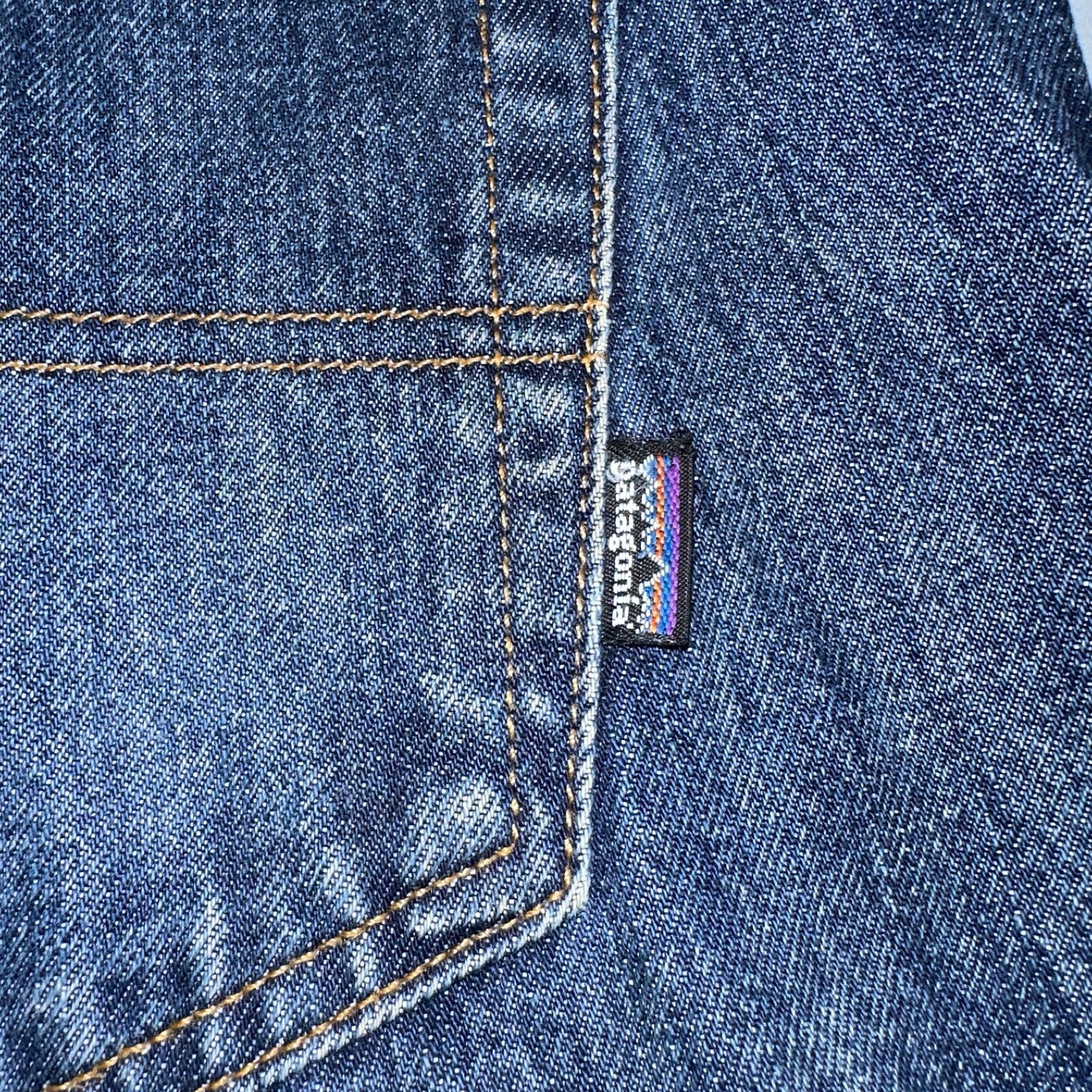 Patagonia Regular Straight 35x33 Organic Cotton Dark Denim Blue Jeans Zipper Fly