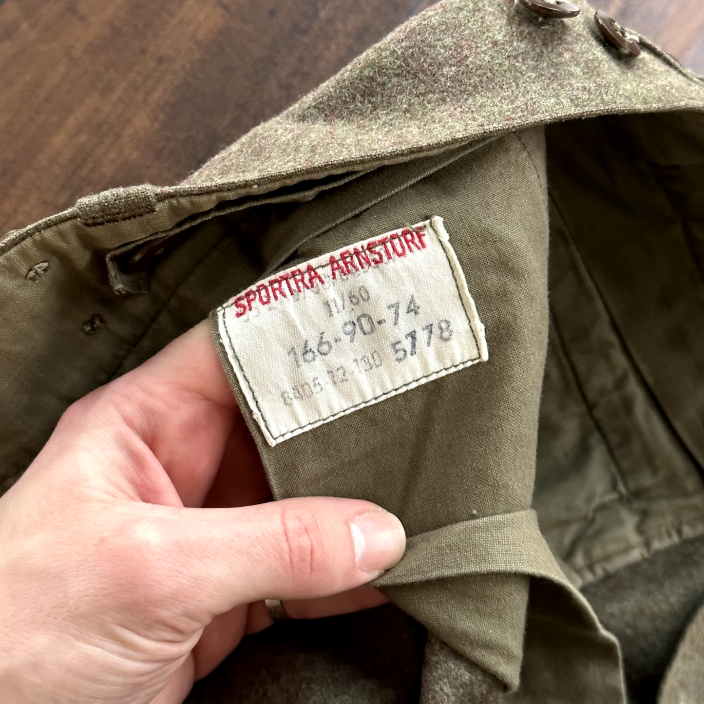 Vintage Sportra Arnstorf German Military Wool 60s 1960s Cargo p WWII Pants 33x28