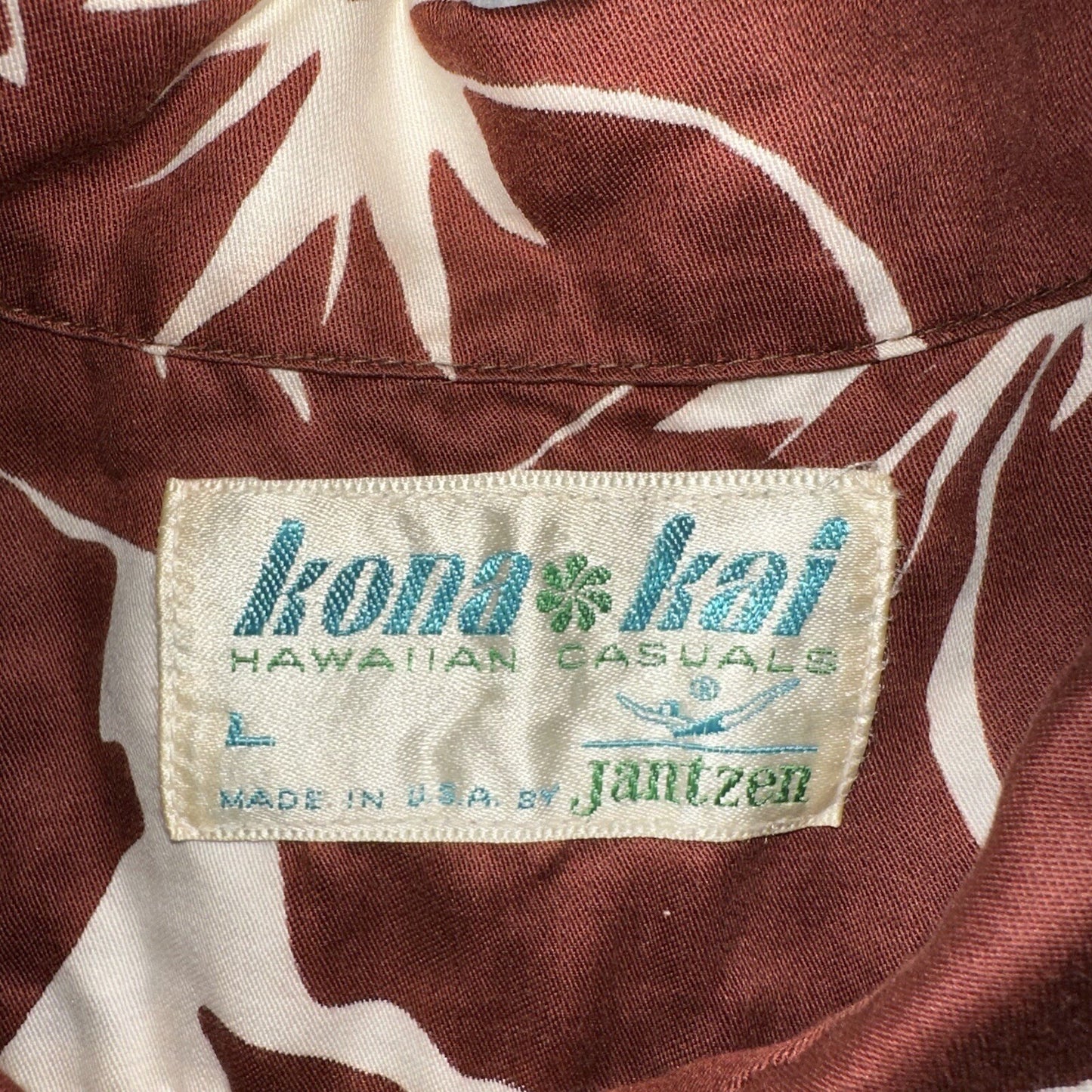 Vintage 50s Hawaiian Aloha Print Shirt Rockabilly Honolulu 60s Button Jantzen