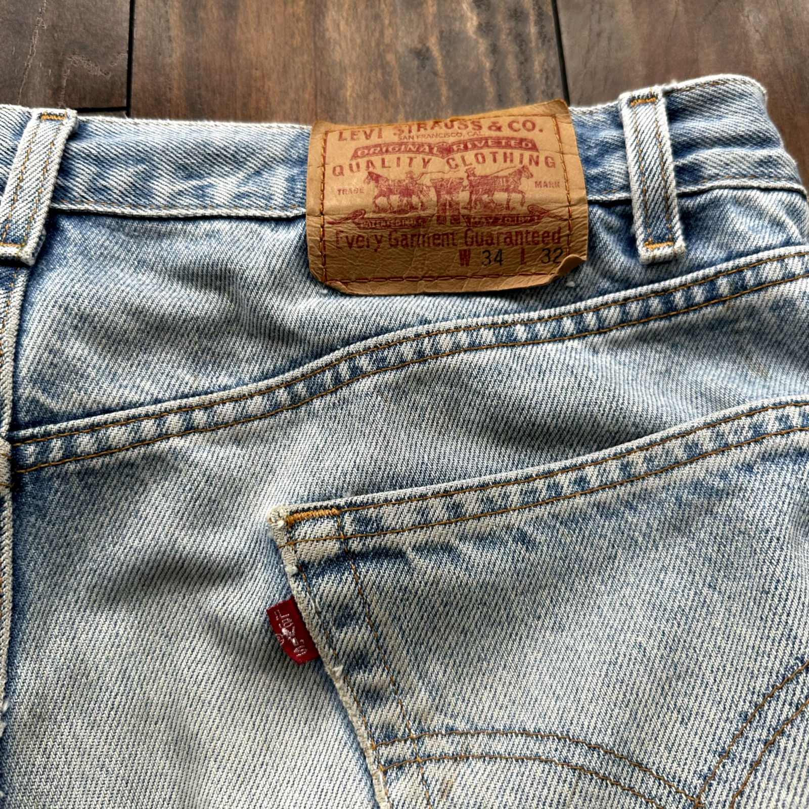 Levis 901 Vintage 90s Straight Leg XX Jeans 34x32 Relaxed Light Wash Act 33x31