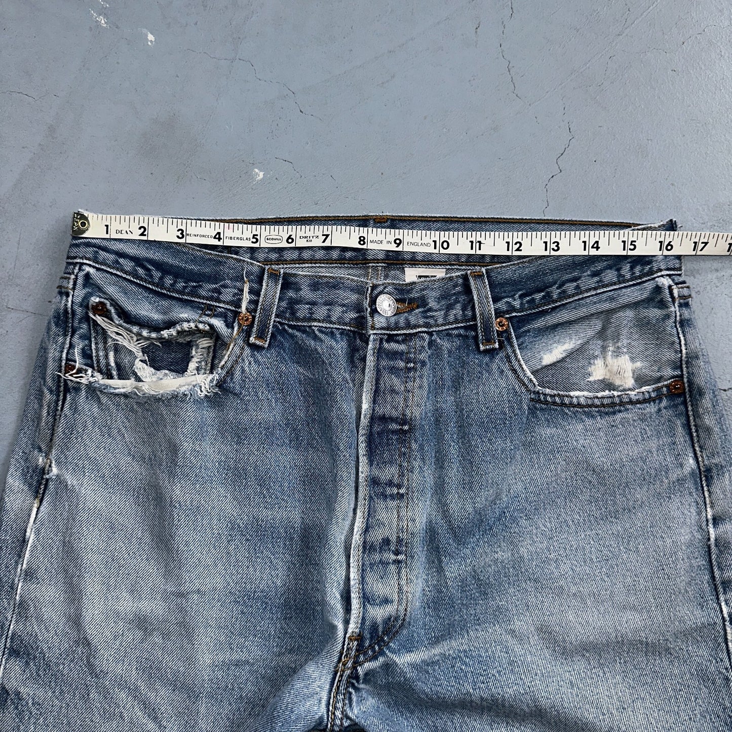 Levis 501 Vintage 90s XX Straight Leg Jeans Y2K Light Wash 36x34 Act 33x30