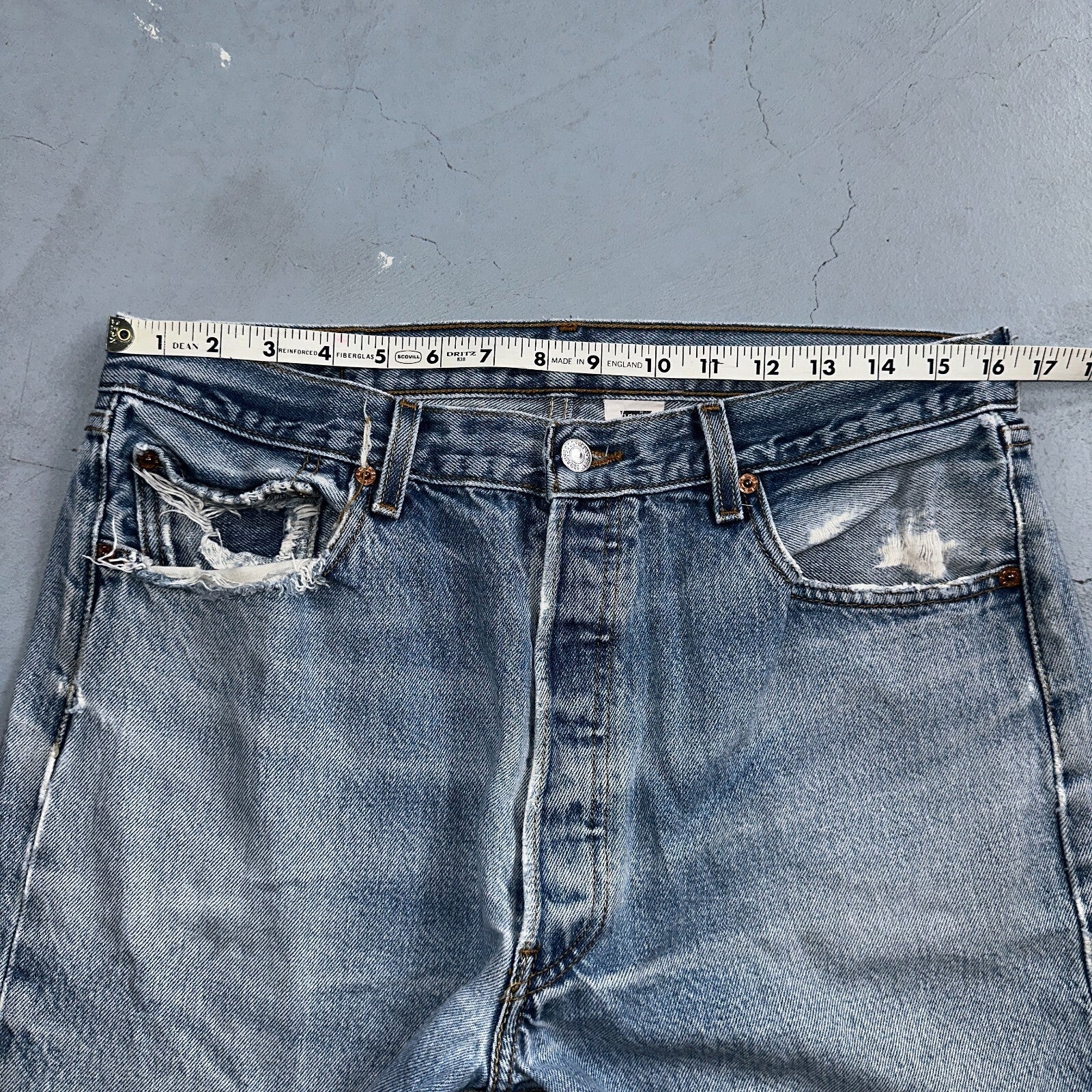 Levis 501 Vintage 90s XX Straight Leg Jeans Y2K Light Wash 36x34 Act 33x30