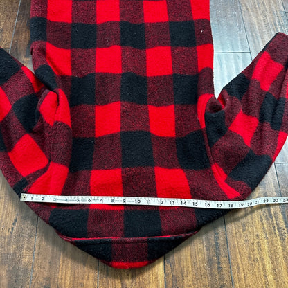 VTG Woolrich Coat Womens M Red Black Plaid Wool Blend Mackinaw Jacket 1970s 70s