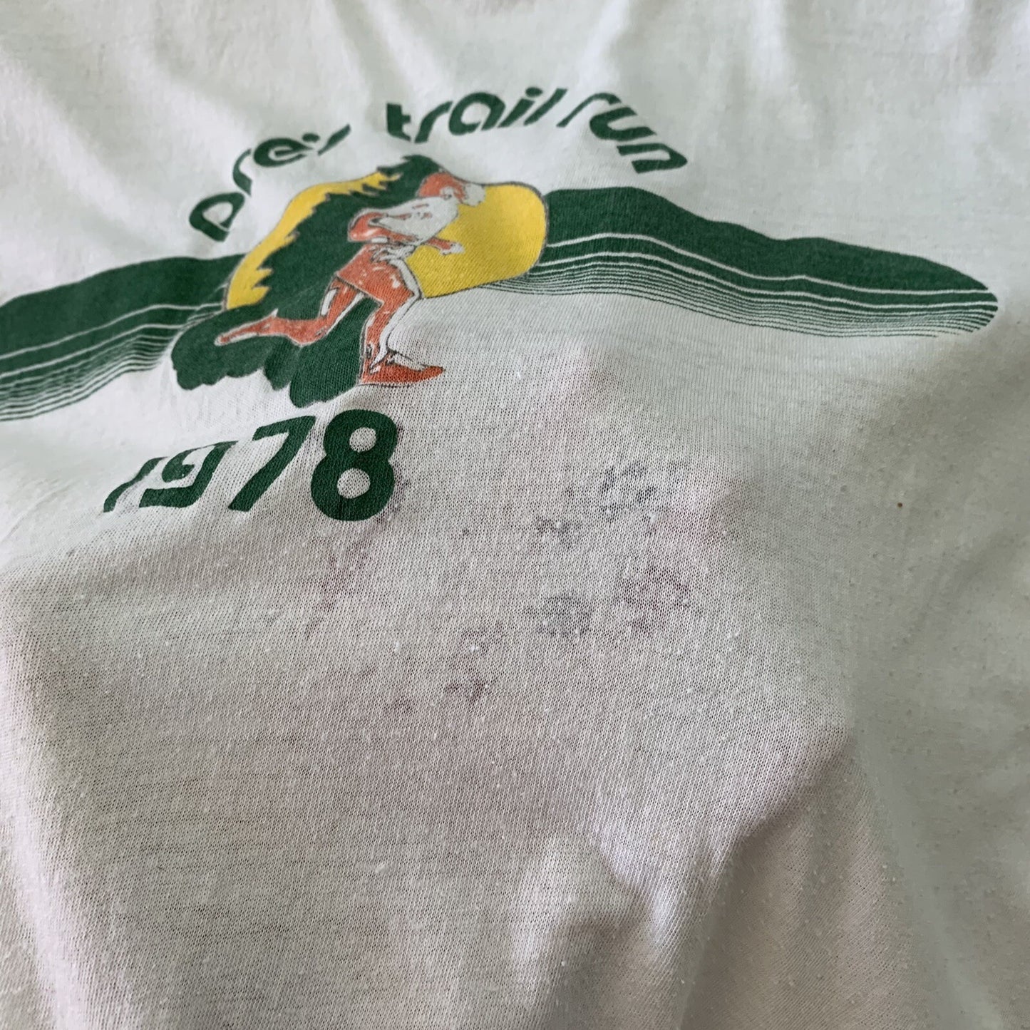 Vintage Nike T Shirt Mens 1978 Pre Trail Run Prefontaine Tee 70s Pinwheel Geisha