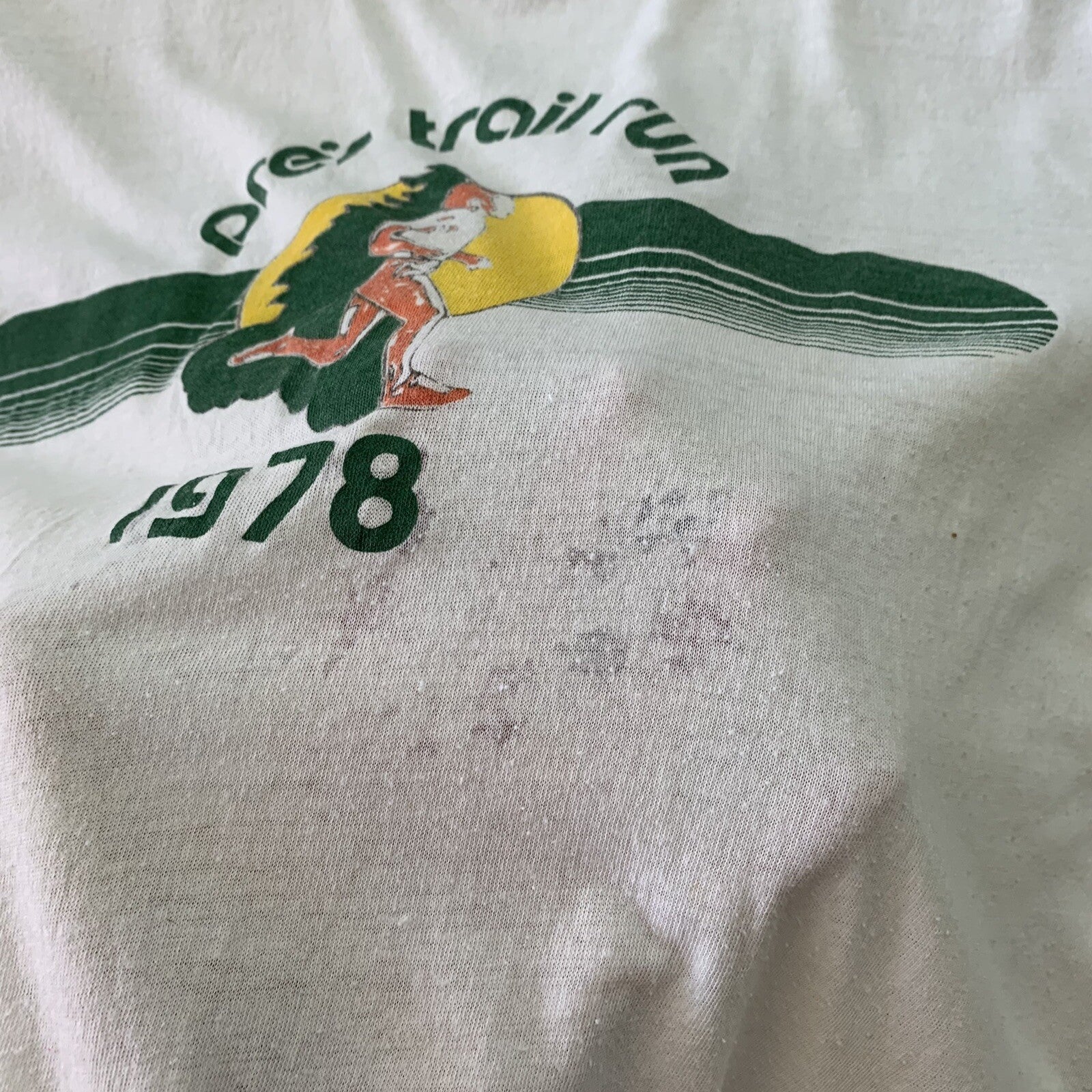 Vintage Nike T Shirt Mens 1978 Pre Trail Run Prefontaine Tee 70s Pinwheel Geisha