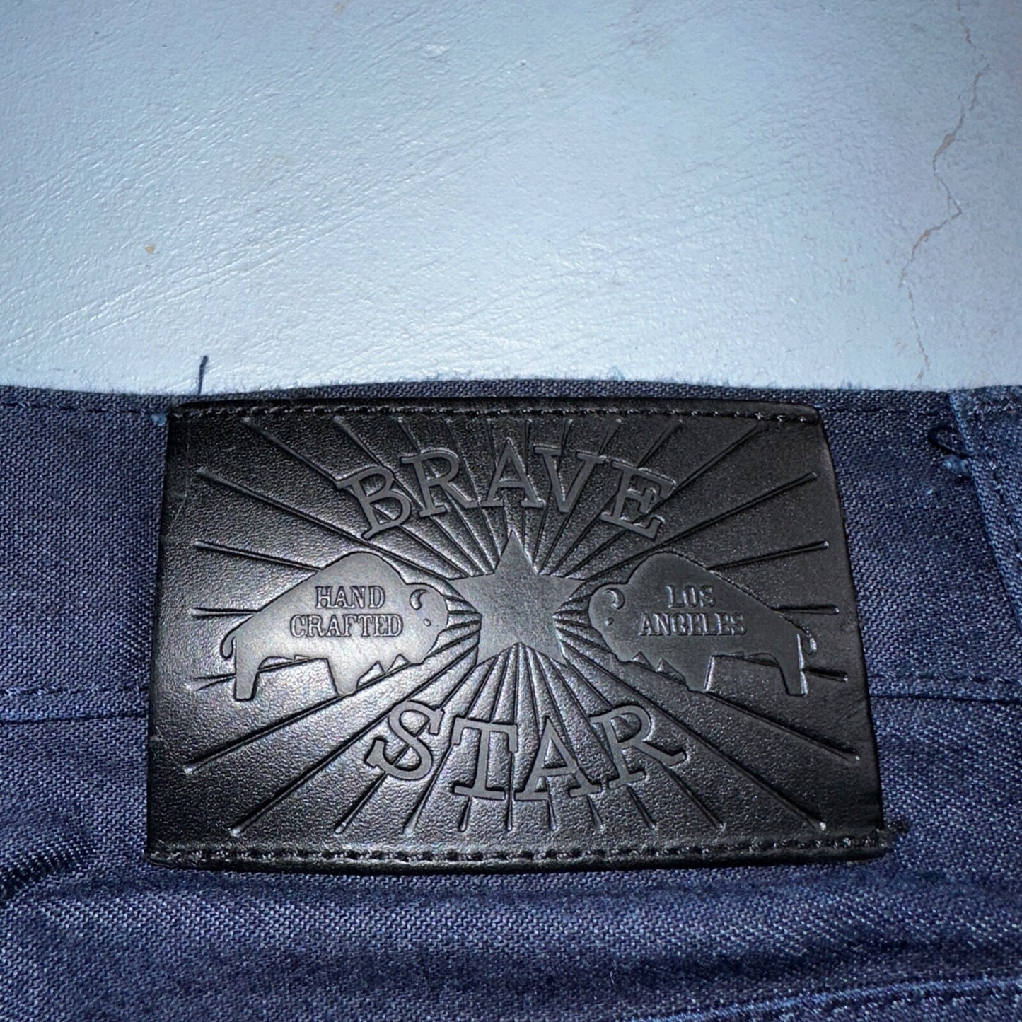 Brave Star Jeans Mens 34 Blue Selvedge Cone Denim Dark Wash Slim Straight USA