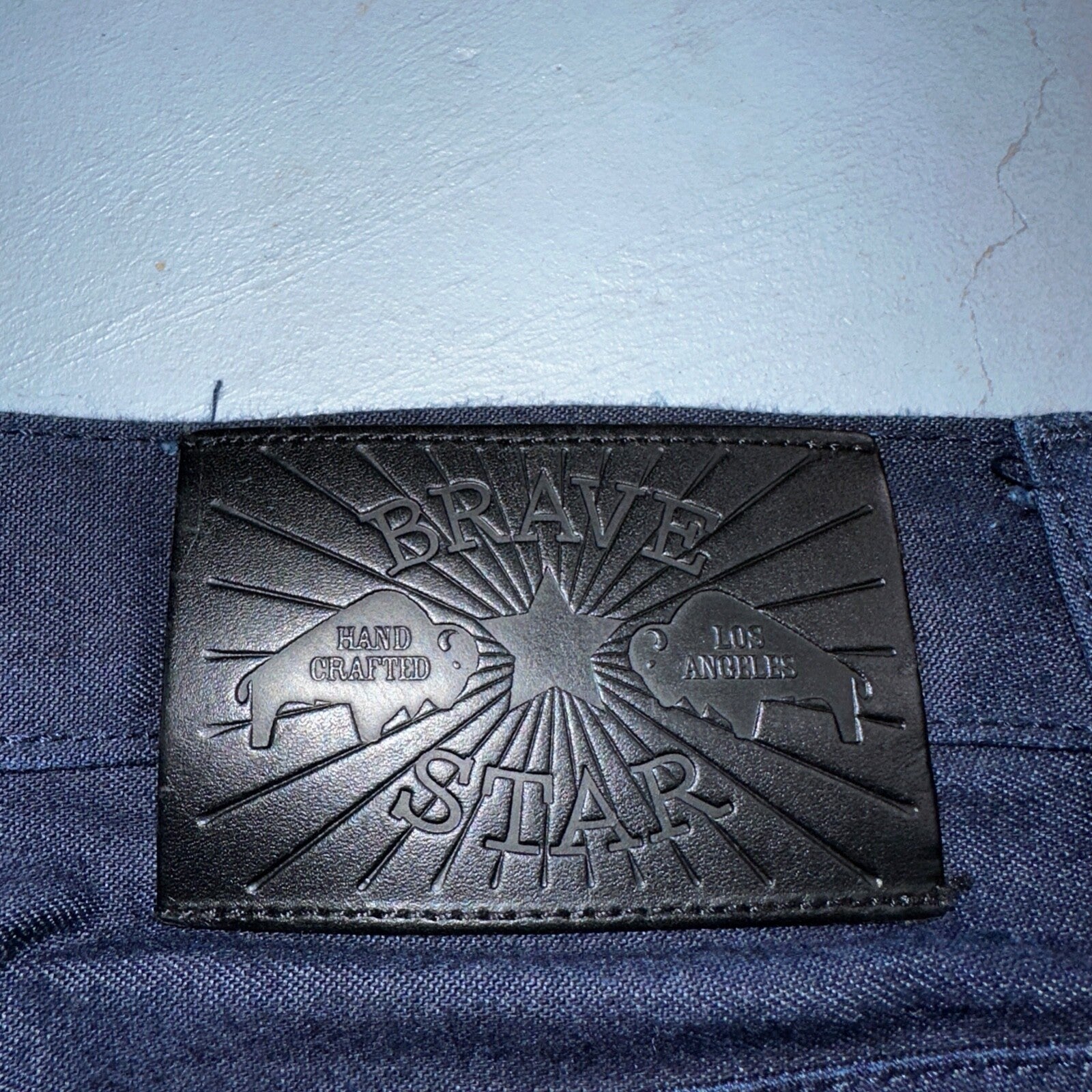 Brave Star Jeans Mens 34 Blue Selvedge Cone Denim Dark Wash Slim Straight USA