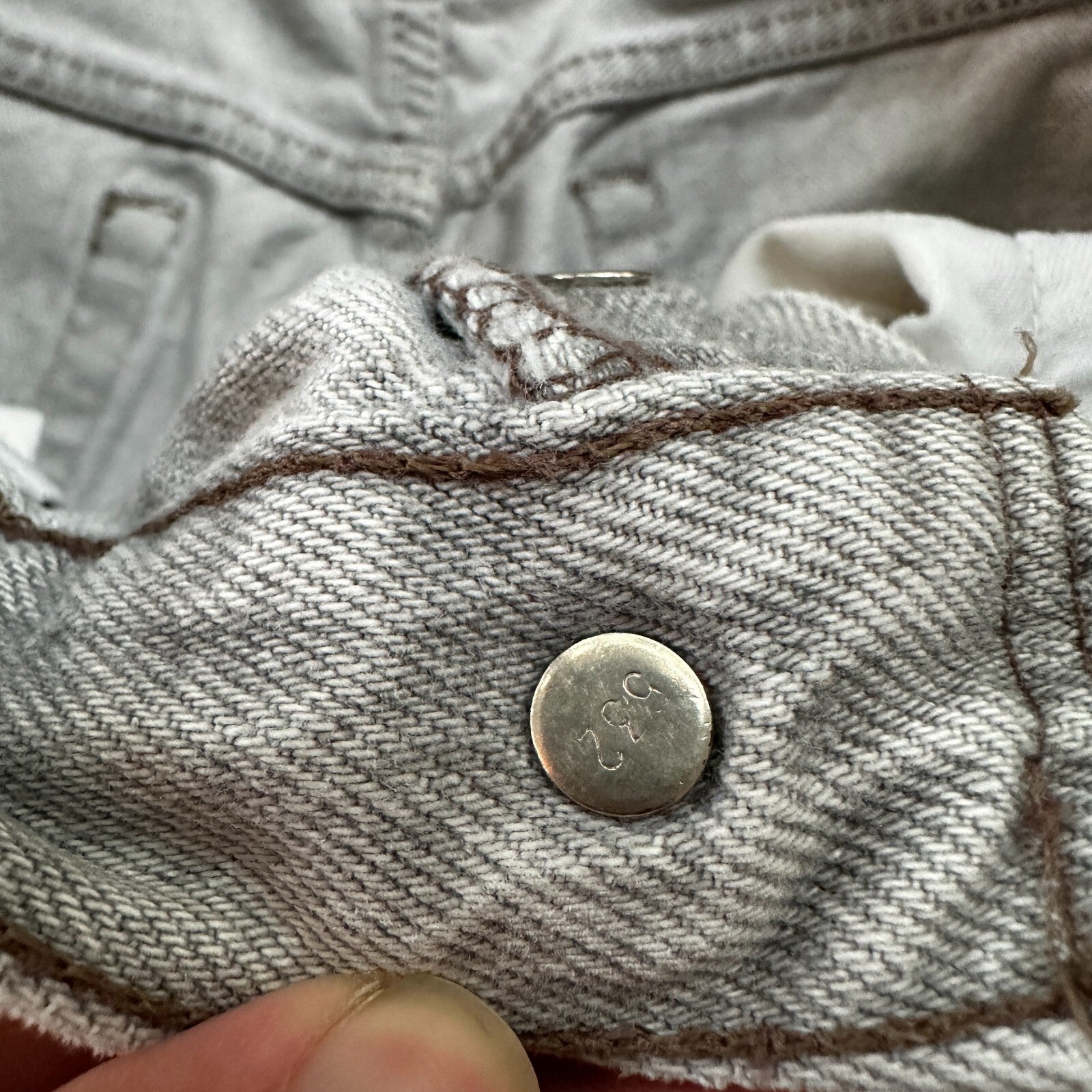 VTG USA Levis 501 Button Fly 90s Tag Jeans 80s 34x30 Act 31x28 Grey Faded White