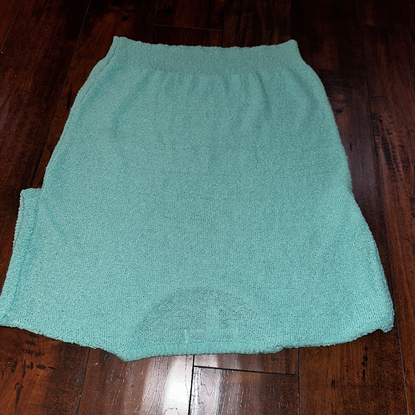 VTG Joan Harper Womens Sweater Large Blue Chunky Short Sleeve Cute Pattern Knit