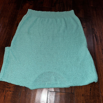 VTG Joan Harper Womens Sweater Large Blue Chunky Short Sleeve Cute Pattern Knit