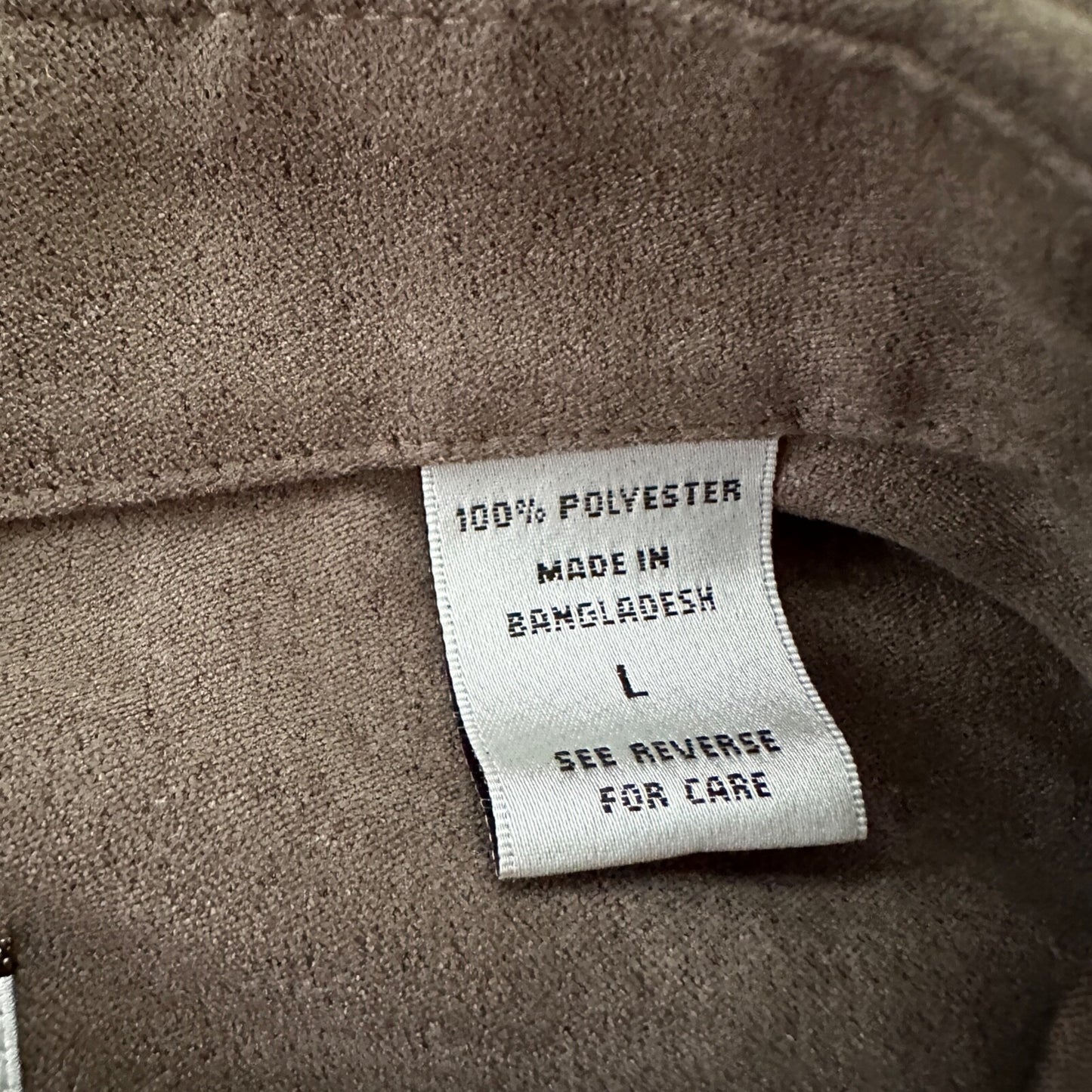 Vtg Geoffrey Beene Mens Micro Suede Long Sleeve Button Up grey/olive  Sz L