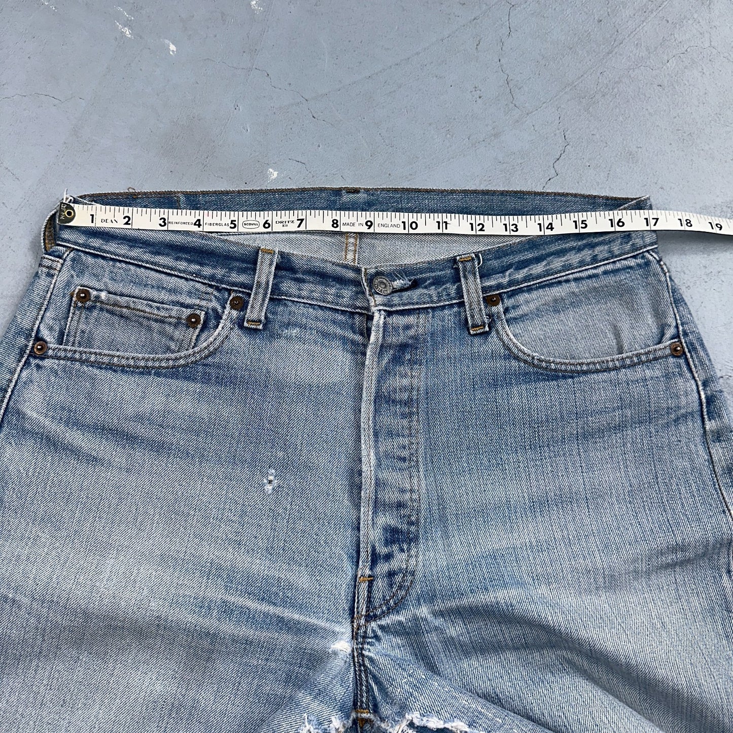 Levis 501 Vintage 80s Redline Selvedge USA XX Jeans Light Wash 36x36 Act 34x30