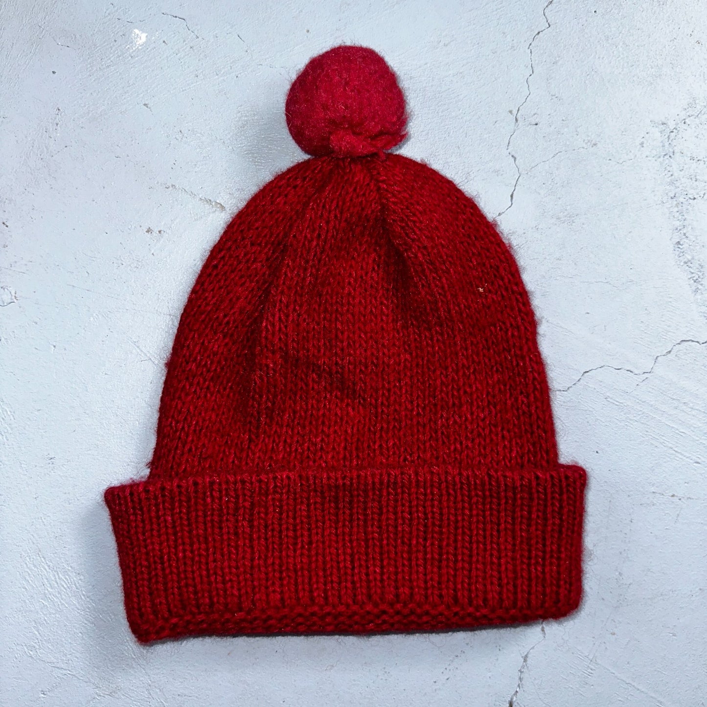 VTG 60s 70s Wool Hand Knit Winter Beanie Hat OSFM Rockabilly Warm Grunge Basic