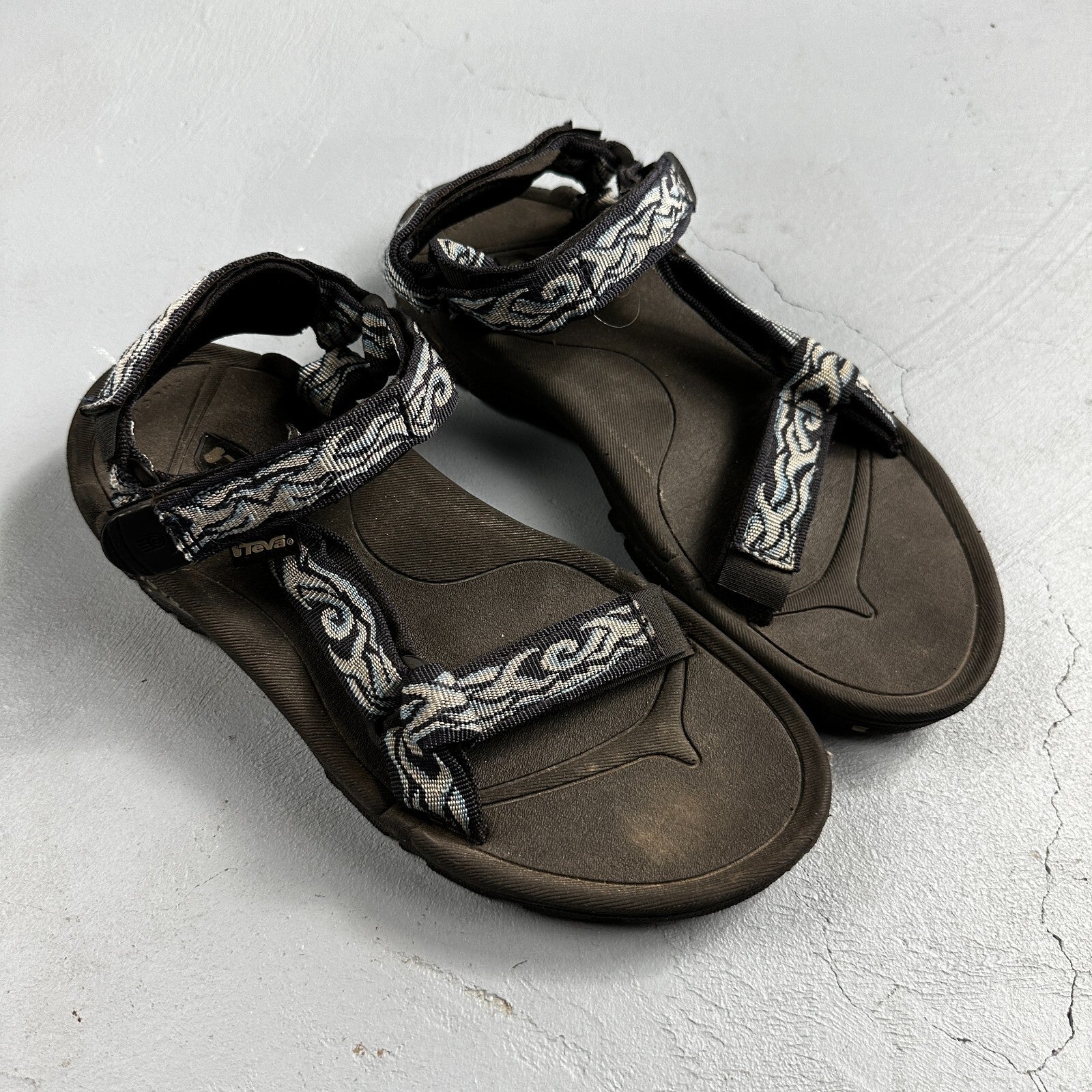 Teva Original Men’s Hiking Water Sandals 6404 White Stripes - Size 9 VTG