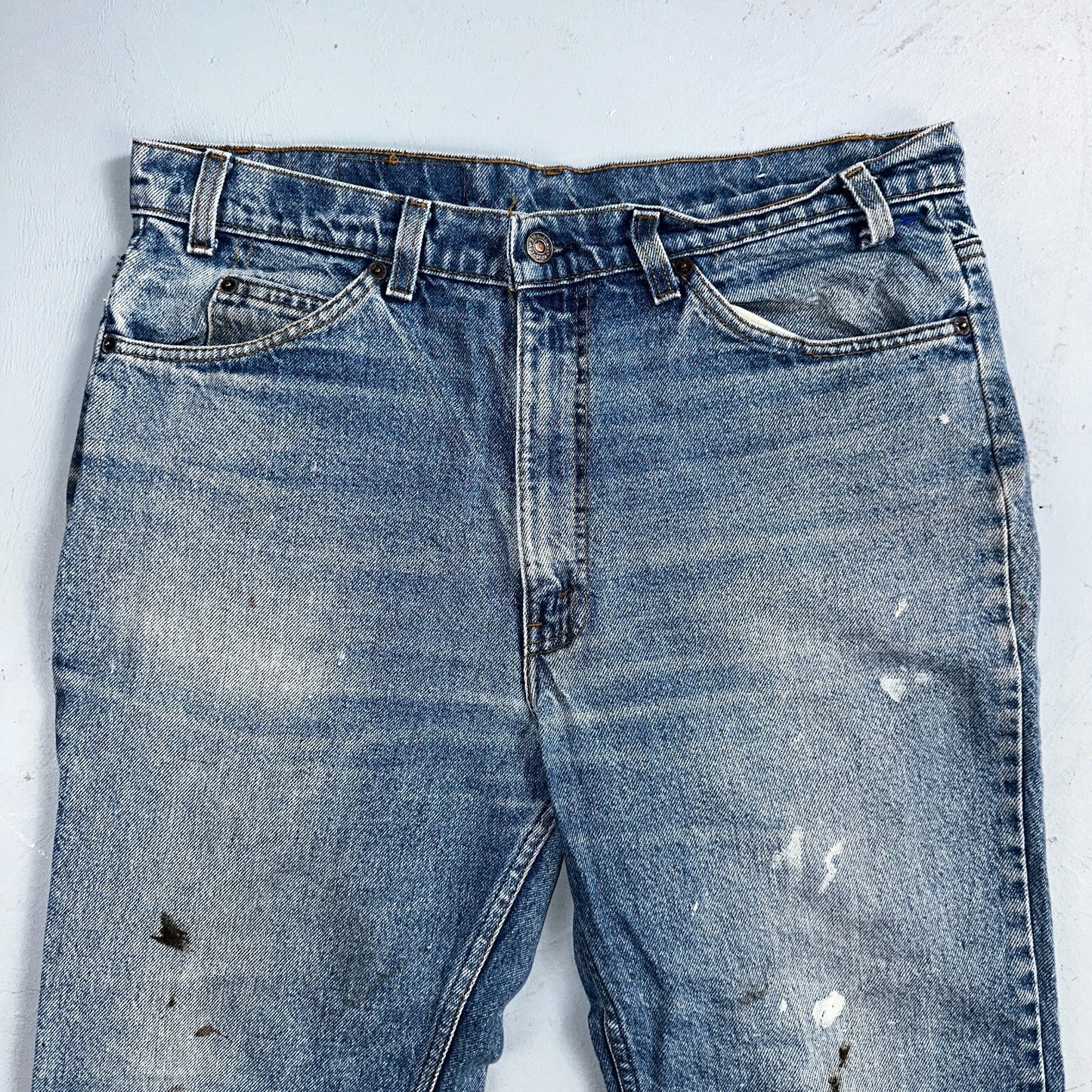 Levis 517 Vintage 80s USA Orange Tab Bootcut Flare Blue Worn Jeans Act 34x30