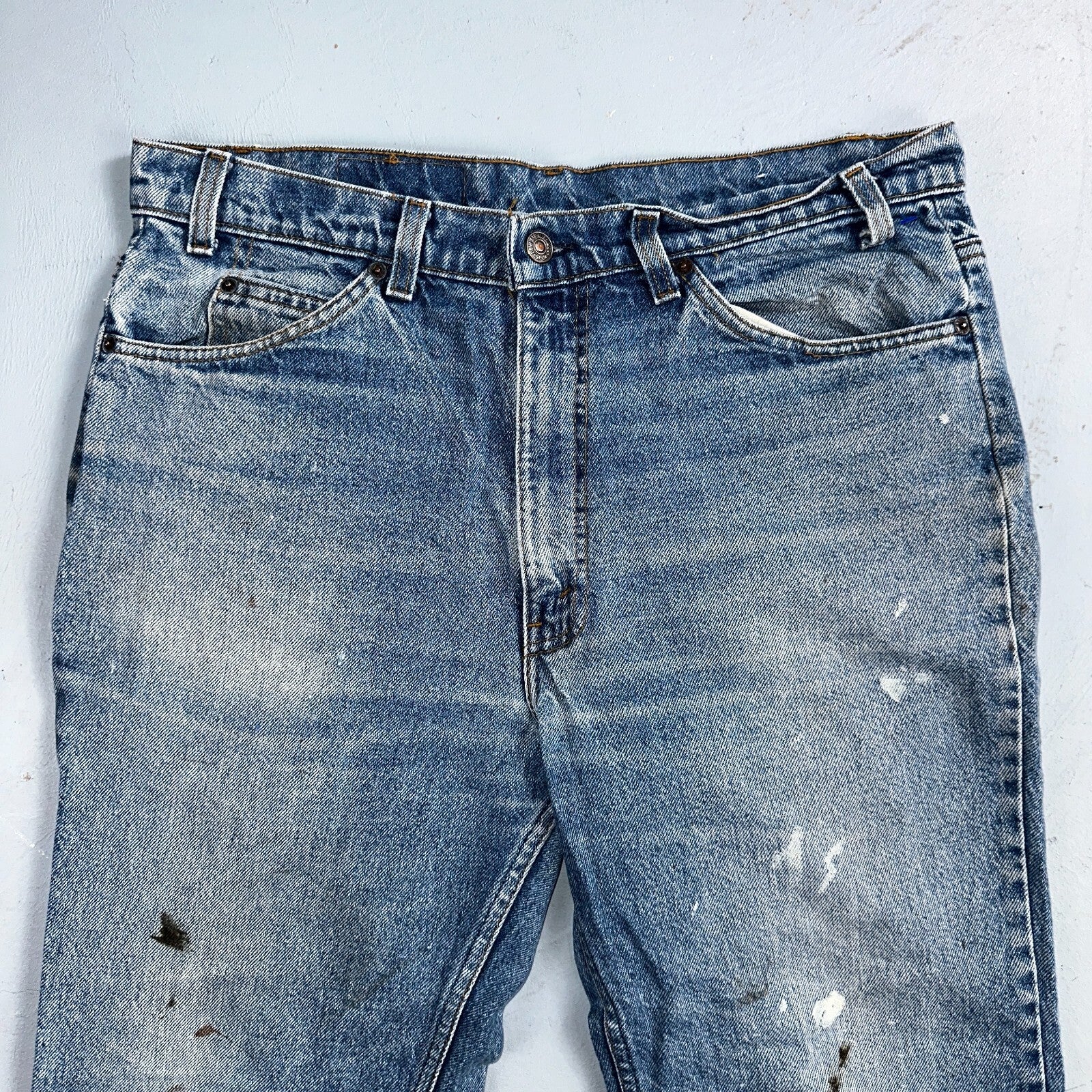 Levis 517 Vintage 80s USA Orange Tab Bootcut Flare Blue Worn Jeans Act 34x30