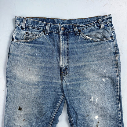 Levis 517 Vintage 80s USA Orange Tab Bootcut Flare Blue Worn Jeans Act 34x30