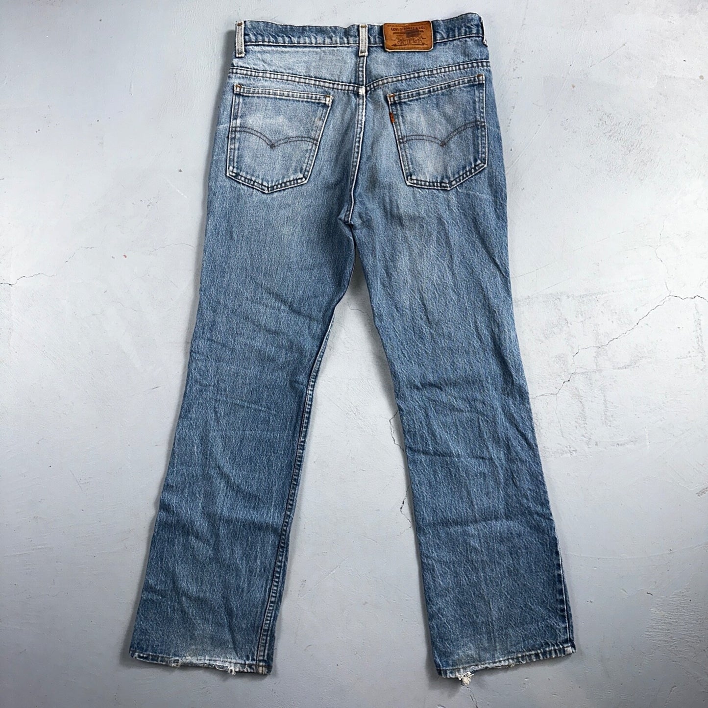 Levis 517 Vintage 80s USA Orange Tab Bootcut Flare Blue Worn Jeans Act 32x30