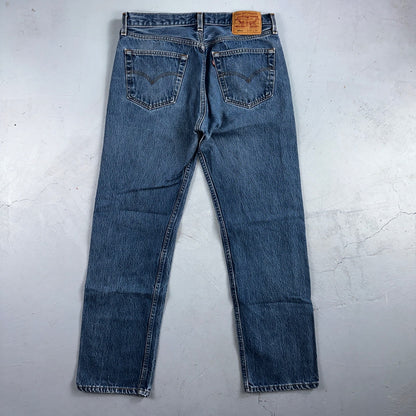 Levis 501 Vintage 90s USA XX Straight Leg Jeans Blue Med Wash 35x34 Act 32x30