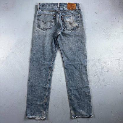 Levis 501 Vintage 90s Mexico Straight Leg Jeans Blue Light Wash 33x36 Act 31x32