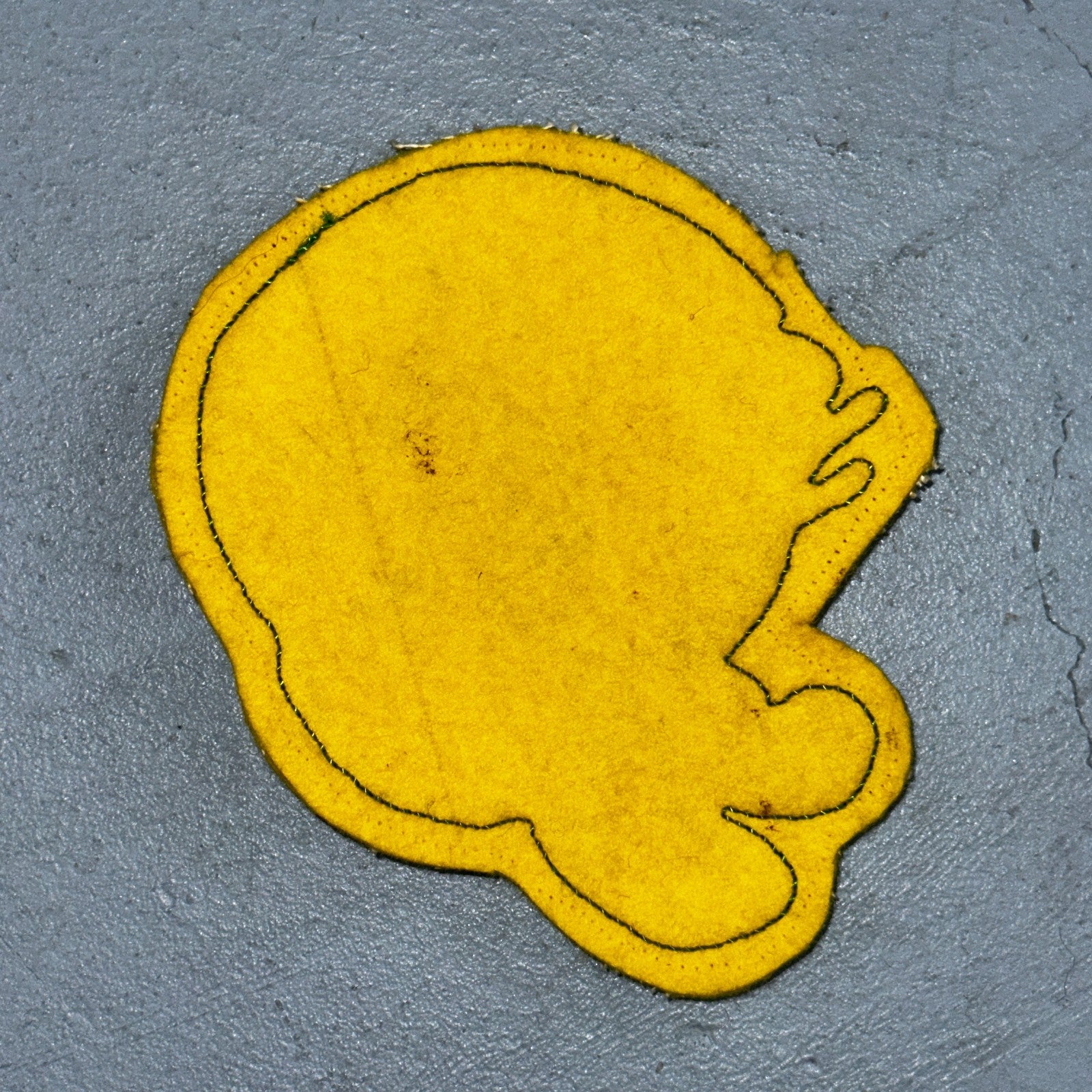 Vintage 1940s Chenille Varsity Patch Oregon Ducks Mascot Yellow Green Felt 40s