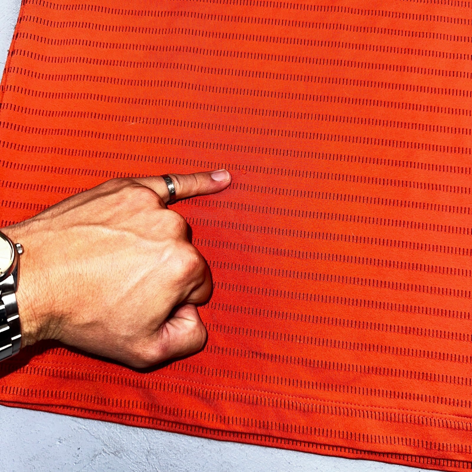 Nike Golf Dri Fit Orange Striped Polo Shirt L Large Vintage Style Sports