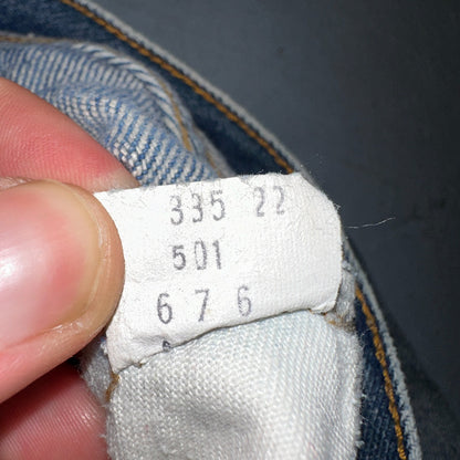 Levis 501 Vintage 80s Redline Selvedge USA XX Jeans Light Wash 32x36 Act 30x31