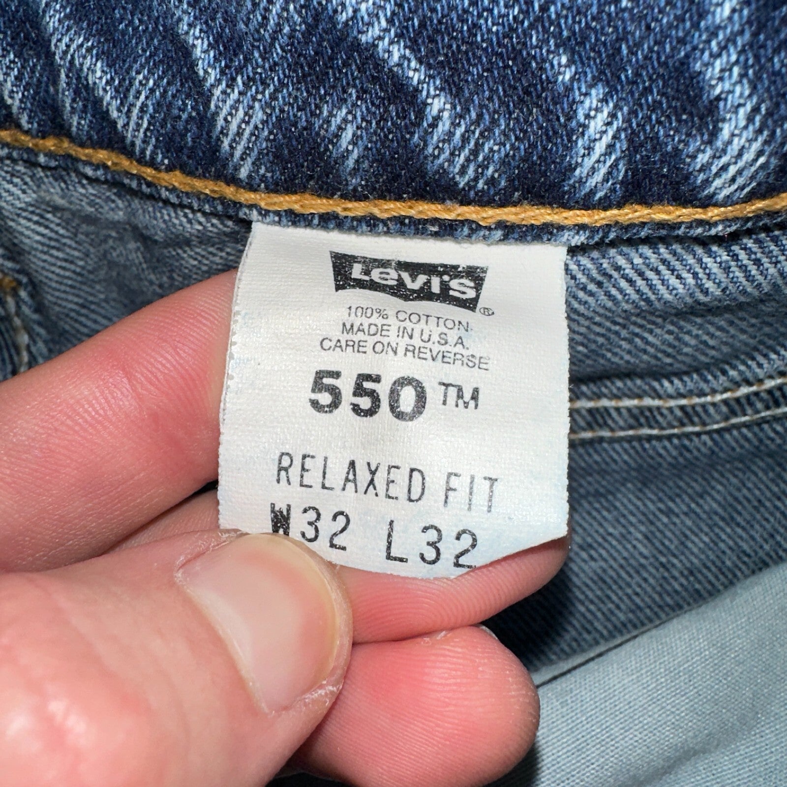 Levis 550 Vintage 90s USA Red Tab Relaxed USA Blue Med Wash Jeans 32x32 Ac 31x30