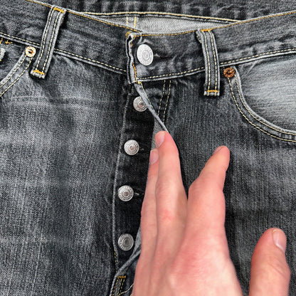 Levis 501 Vintage Y2K XX Straight Leg Jeans Black Light Wash 34x34 Act 33x33