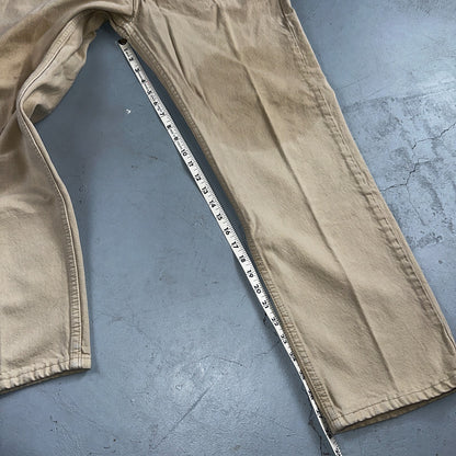Levis 505 Vintage Y2K Jeans Beige Stained Zipper Fly Straight 34x29 Act 32x28