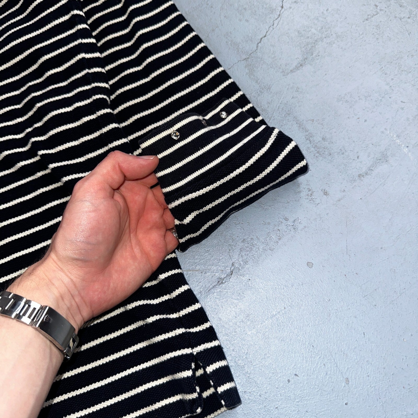 TOMMY HILFIGER Striped Turtleneck Long Sleeve XL Sparkles Added Custom VTG 90s