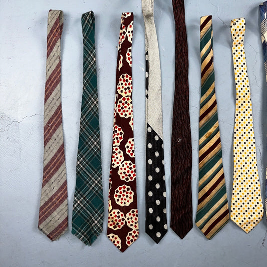 VTG 30s 40s Palm Beach Cloth Wool Tie Swing Rockabilly Lot 10 Ties Antique Rare