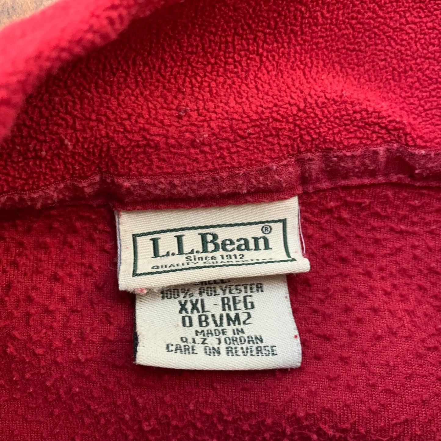 LL Bean Quarter Zip Pullover Fleece Sweater Mens 2XL Red Pockets VTG 90s Style
