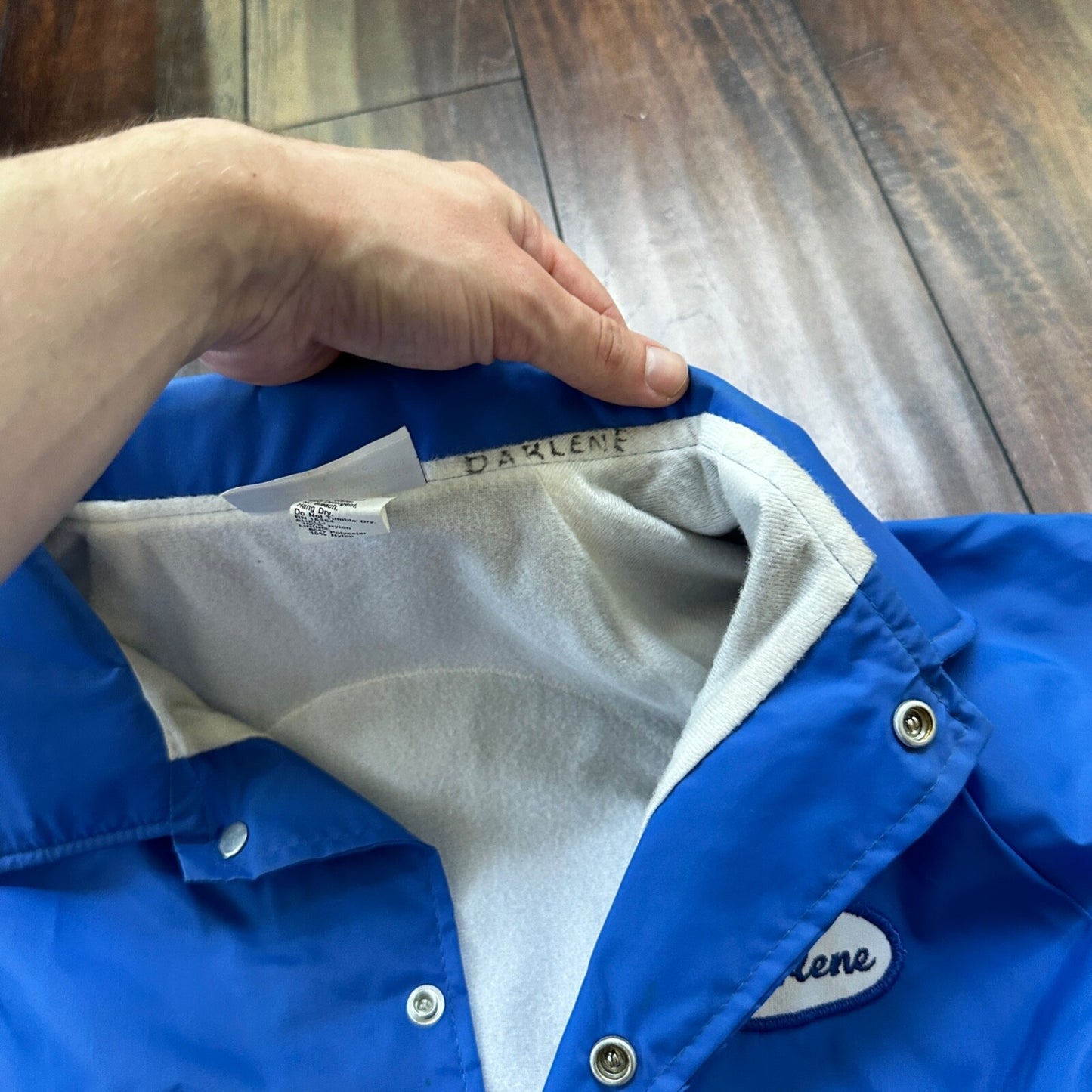 Ford V8 VTG 90s Hartwell Satin Coaches Jacket Lined Windbreaker Size Small Blue