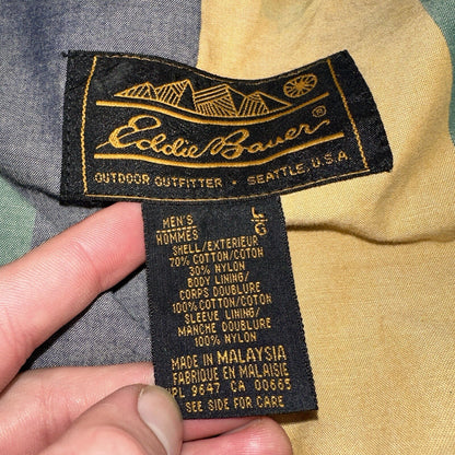 Eddie Bauer VTG Jacket L Full Zip Garden Chore Faded 1980s 80s Rare Coat Hiking