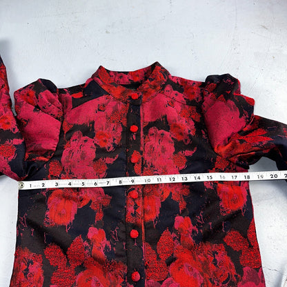 House Of Harlow 1960 Jacket Women Red Cropped REVOLVE Silvio Top Floral M