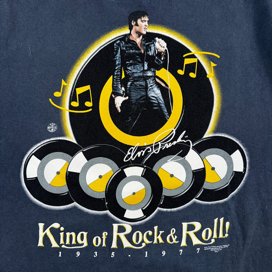 Elvis Presley Rock n Roll VTG T Shirt Happy Birthday Vegas Y2K 2000s XL Music