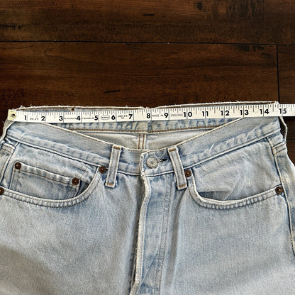 Levis Vintage 80s Redline Selvedge USA 501 Light Wash Blue Jeans 70s Act 29x33