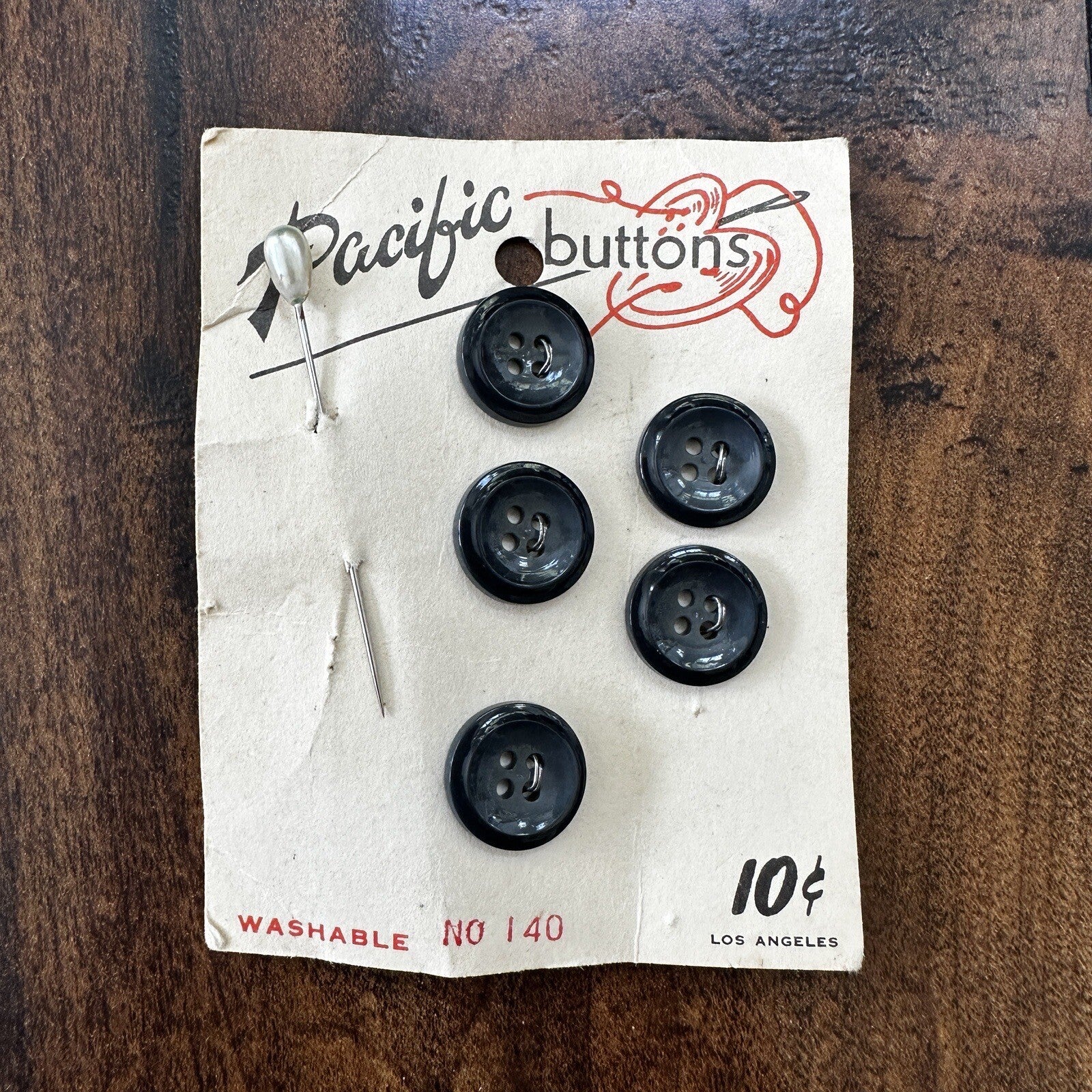 1 Cards Pacific and Sierra Vintage Buttons Full Set 10 Cents Old 1950s