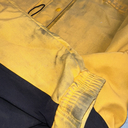 Carhartt C48 YLW Workwear Jacket Stains Mesh Lined Full Zip Hooded XL Yellow