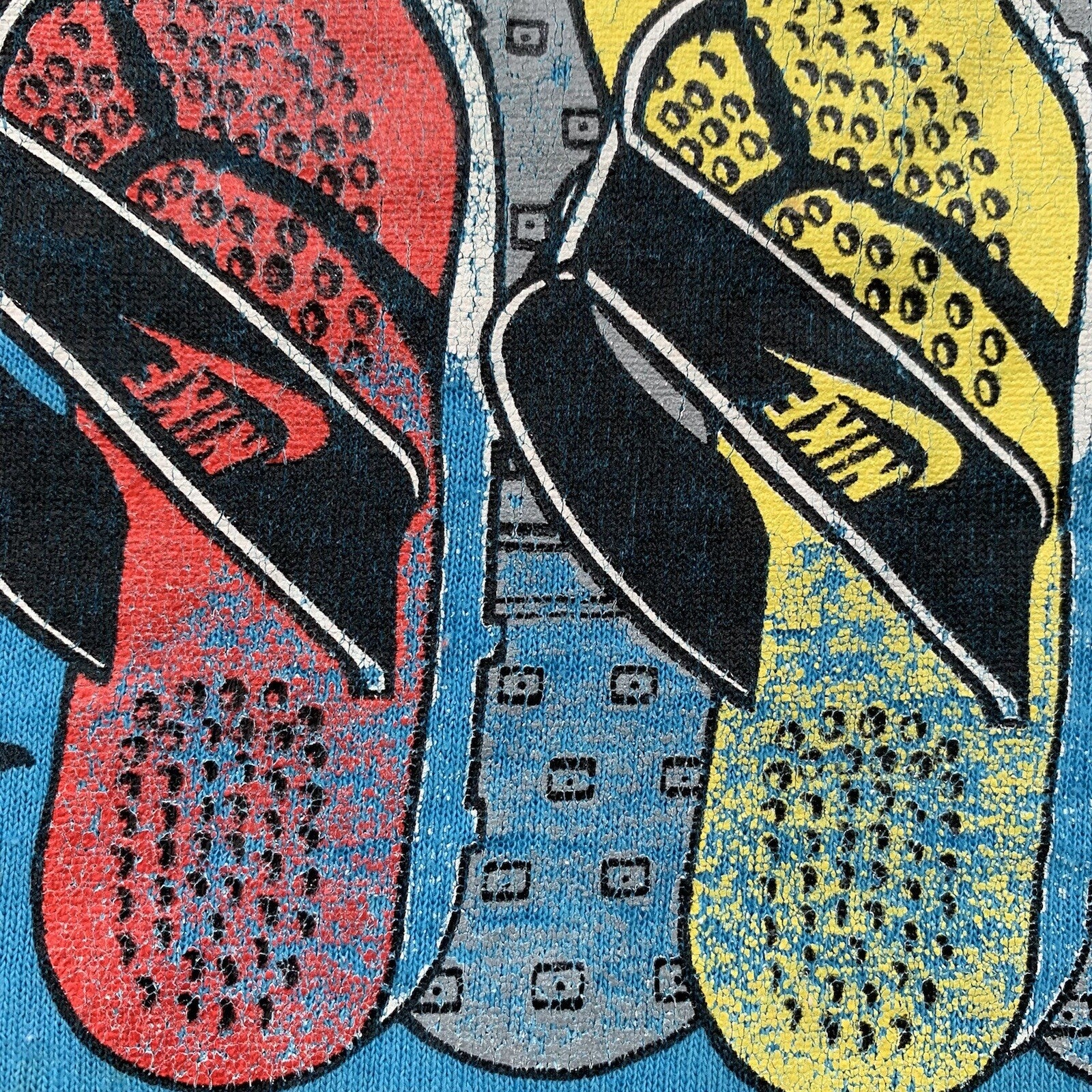 Nike Vintage T Shirt Mens M Palm Beach Waffle Sandals 80s Blue Tag Flordia Rap