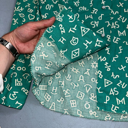 Levis 1950s Shorthorn Novelty Print Pearl Snap Sawtooth Shirt Rockabilly Western