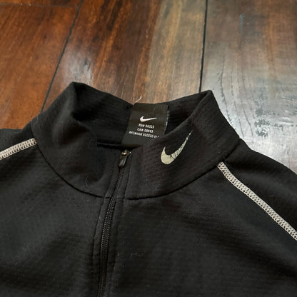 VTG Nike Active Pullover Sweater Women's L Black 1/2 Zip Therma-Fit Running 90s