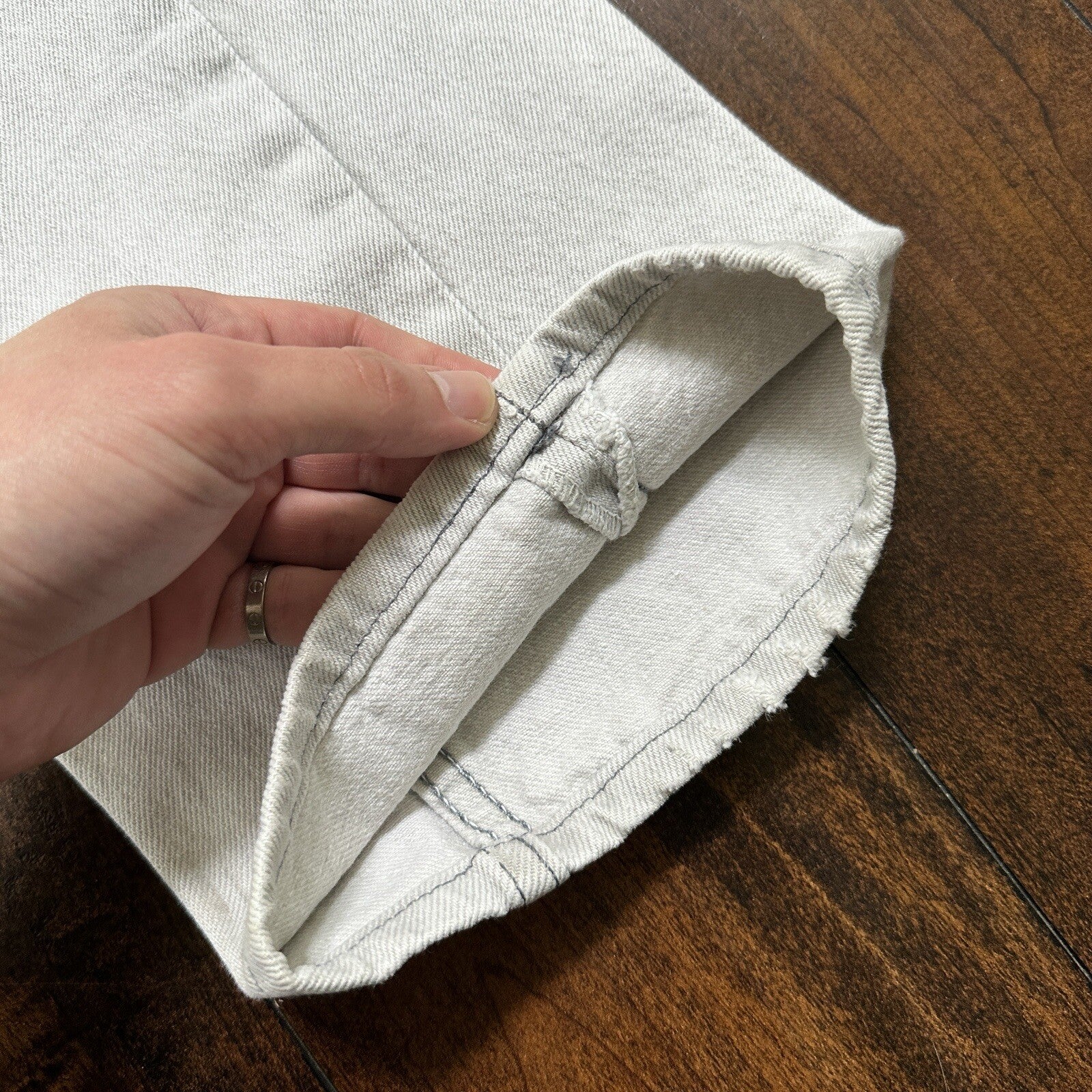 VTG 90s Levis 501 Button Fly 34x32 USA Tag Jeans Grey Wash XX Act 31x31