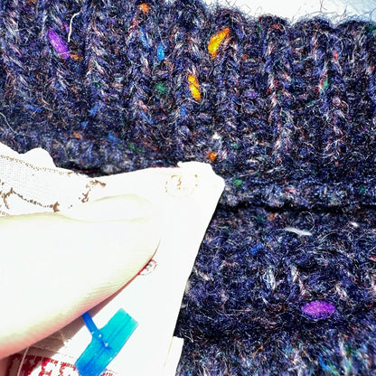 Vintage 70s Lord Jeff Hebrides Tweeds Pullover Sweater Large Purple 1970s Wool