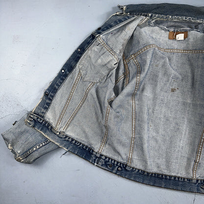 Levis VTG Denim Size 42 Type 3 III Trucker Jean Jacket Thrashed 1970s 70s Patch