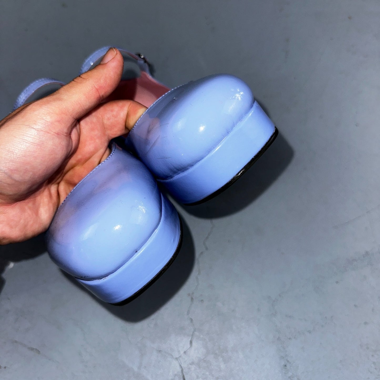 Jeffrey Campbell Ecolier Platform Pump Maddison Mary Jane Blue Platform Shoes