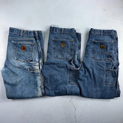 Carhartt B171 B13 DST Carpenter Jeans Relaxed Faded Pants 36x34 Lot of 3