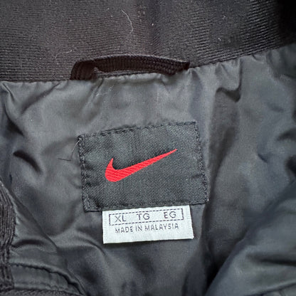 VTG 90s Nike Windbreaker Track Jacket XL Black Basic Simple Has Flaws
