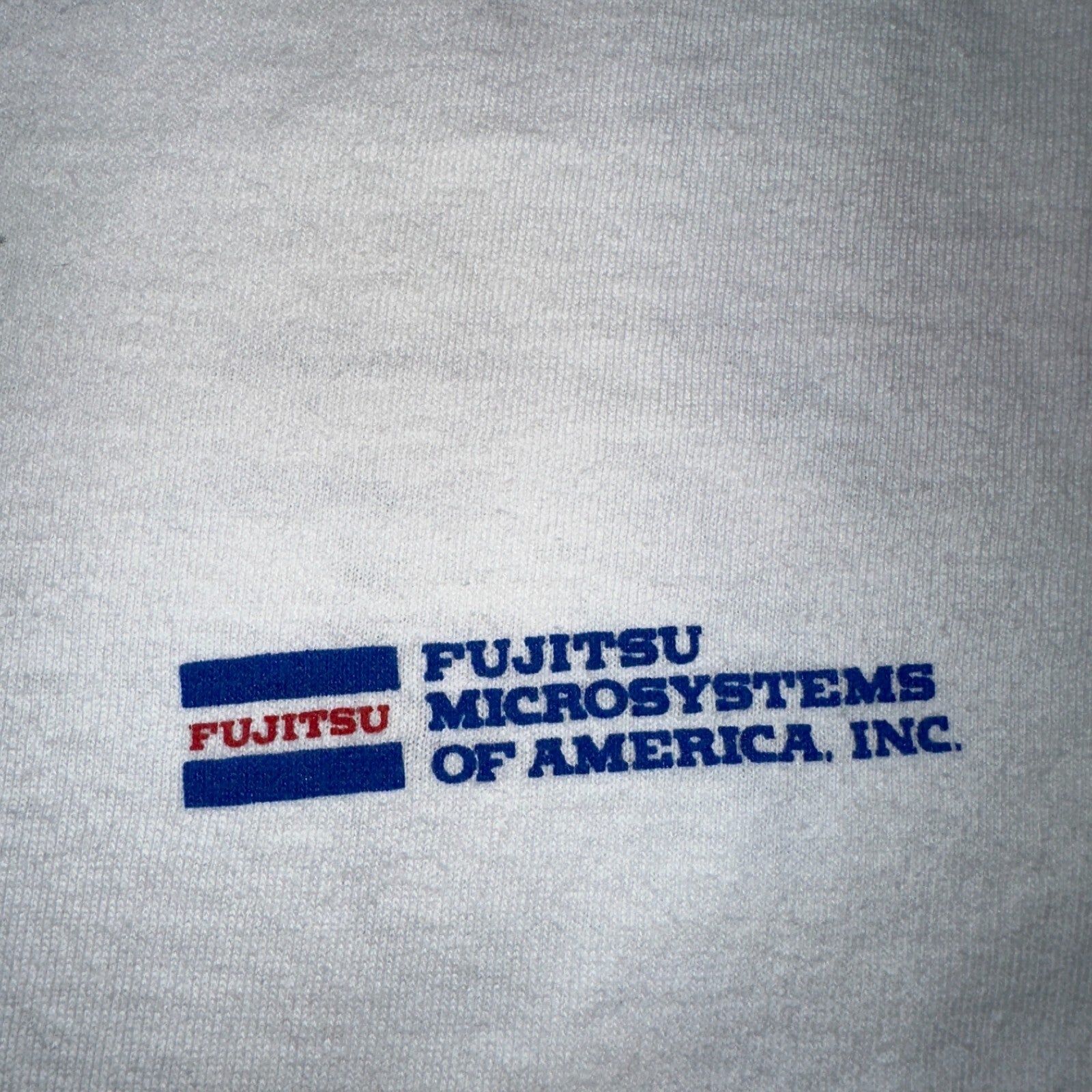 Fujitsu VTG T Shirt Asian FOTL America USA Camera Chinese Script Text Rap